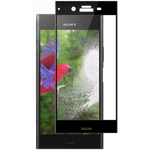 „Calans“ Tempered Glass pilnīgi aizsedzams ekrāna aizsargstikls 0.2 mm - melns (Xperia XZ1)