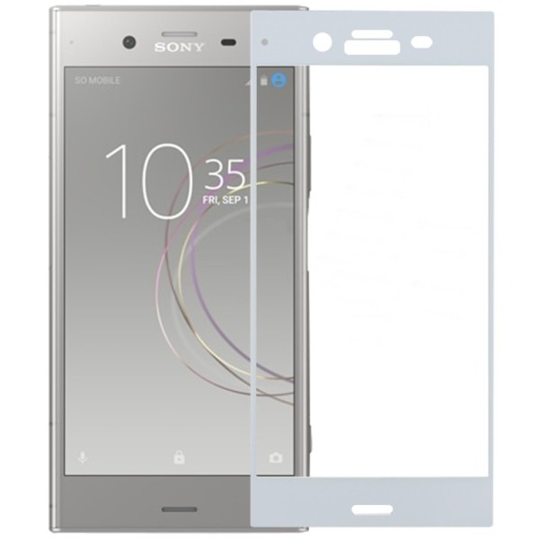 „Calans“ Tempered Glass pilnai dengiantis apsauginis ekrano stiklas 0.2 mm - baltas (Xperia XZ1)