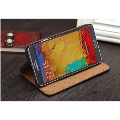 Prabangus „Rock“ Elite juodas odinis Samsung Galaxy Note 3 N9005 dėklas (dėkliukas) / Priedai.lt