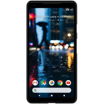 Google Pixel 2 XL Nillkin Frosted Shield melns plastmasas futrālis / Vacins.lv