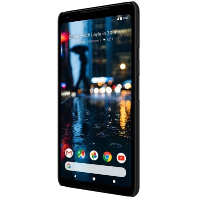 Google Pixel 2 XL Nillkin Frosted Shield melns plastmasas futrālis / Vacins.lv