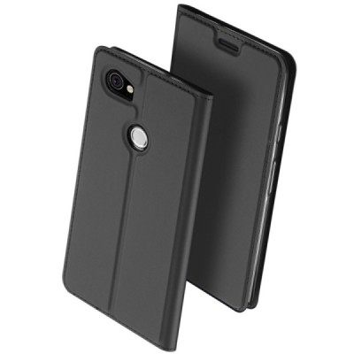 Google Pixel 2 XL „Dux Ducis“ Skin sērijas melns ādas atvērams maciņš / Vacins.lv