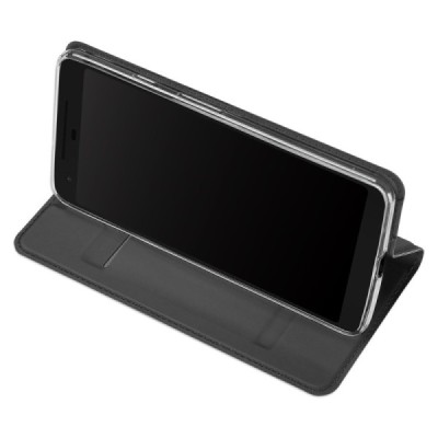 Google Pixel 2 XL „Dux Ducis“ Skin sērijas melns ādas atvērams maciņš / Vacins.lv