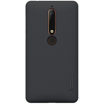 Nokia 6 2018 (Nokia 6.1) Nillkin Frosted Shield melns plastmasas apvalks / vacins.lv