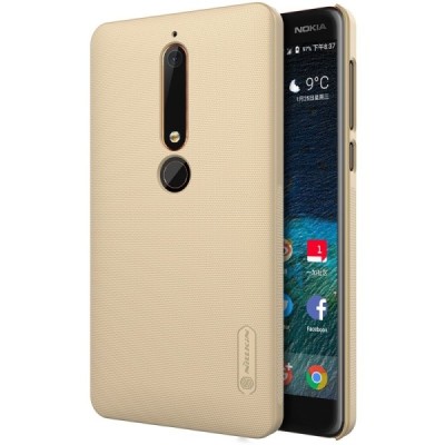 Nokia 6 2018 (Nokia 6.1) Nillkin Frosted Shield zelta plastmasas apvalks + ekrāna aizsargplēve / Vacins.lv