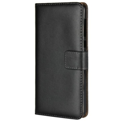 Nokia 6 2018 (Nokia 6.1) atvēramais ādas melns maciņš, grāmata (maks) / Vacins.lv