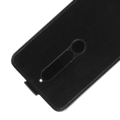 Nokia 6 2018 (Nokia 6.1) klasisks ādas vertikāli atvēramais melns maciņš / Vacins.lv