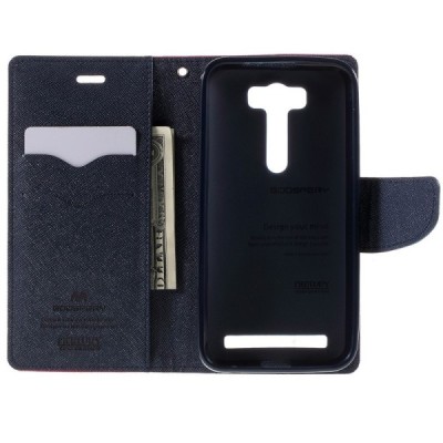 Asus Zenfone 2 Laser 5.0 (ZE500KL, ZE500KG) Mercury rožinis atverčiamas dėklas - piniginė / Priedai.lt