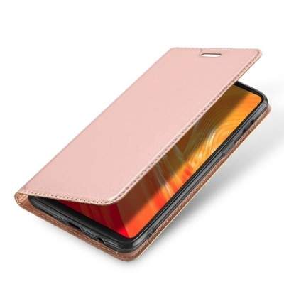 „Dux Ducis“ Skin serijos OnePlus 6 (Six) rožinis odinis atverčiamas dėklas / Priedai.lt