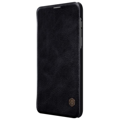 Greznais „Nillkin“ Qin sērijas ādas atvērams melns OnePlus 6 (Six) maciņš (maks) / Vacins.lv