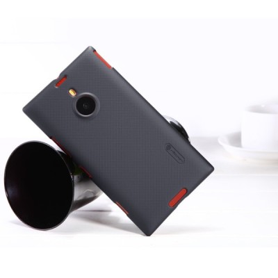 Nokia Lumia 1520 Nillkin Frosted Shield melns plastmasas futrālis + ekrāna aizsargplēve / Vacins.lv