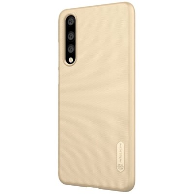 Nillkin Frosted Shield Huawei P20 Pro auksinis plastikinis dėklas + apsauginė ekrano plėvelė / Priedai.lt