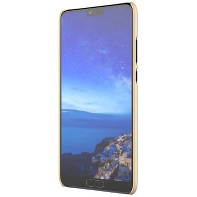Nillkin Frosted Shield Huawei P20 Pro auksinis plastikinis dėklas + apsauginė ekrano plėvelė / Priedai.lt