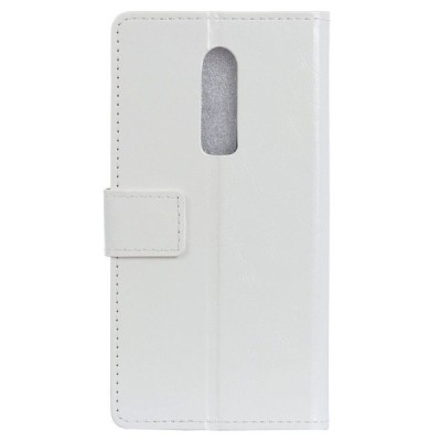 OnePlus 6 (Six) atvēramais ādas balts maciņš, grāmata (maks) / Vacins.lv