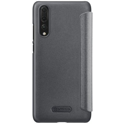 Huawei P20 Pro pilkas odinis atverčiamas Nillkin Sparkle dėklas - knygutė / Priedai.lt