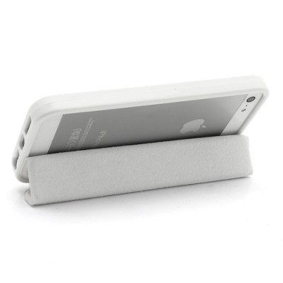 Atverčiamas baltas rėmelis (bamperis) Apple iPhone SE (5, 5s) su smart cover funkcija / Priedai.lt