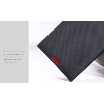 Nokia Lumia 1520 Nillkin Frosted Shield melns plastmasas futrālis + ekrāna aizsargplēve / Vacins.lv