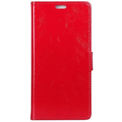 OnePlus 6 (Six) atverčiamas raudonas odinis dėklas, knygutė - piniginė / Priedai.lt