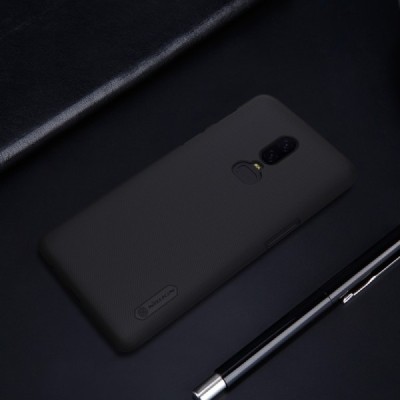 Nillkin Frosted Shield OnePlus 6 (Six) melns plastmasas futrālis / Vacins.lv