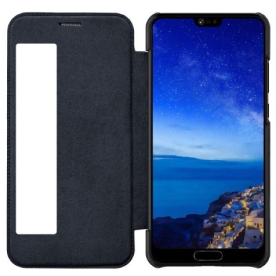 Greznais „Nillkin“ Qin sērijas ādas atvērams melns Huawei P20 Pro maciņš / Vacins.lv