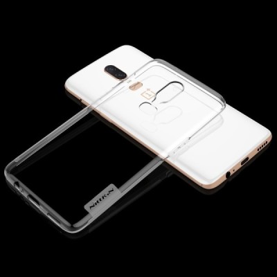 OnePlus 6 (Six) Nillkin Nature plonas skaidrus (permatomas) silikoninis TPU bespalvis dėklas / Priedai.lt