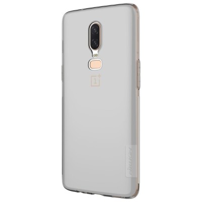 OnePlus 6 (Six) Nillkin Nature dzidrs (caurspīdīgs) silikona planākais pelēks apvalks / Vacins.lv
