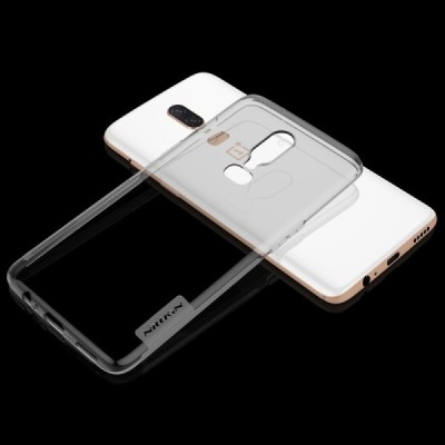 OnePlus 6 (Six) Nillkin Nature dzidrs (caurspīdīgs) silikona planākais pelēks apvalks / Vacins.lv