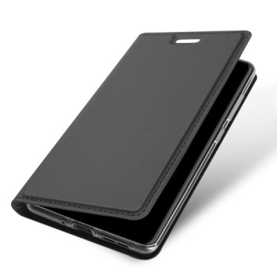 „Dux Ducis“ Skin serijos Nokia 8 Sirocco (Nokia 9) juodas odinis atverčiamas dėklas / Priedai.lt