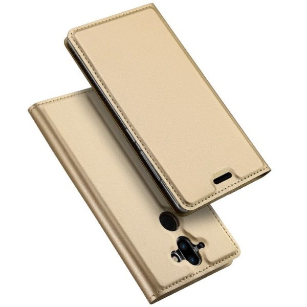 „Dux Ducis“ Skin atverčiamas dėklas - auksinis (Nokia 8 Sirocco)