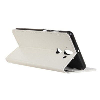 Nokia 8 Sirocco (Nokia 9) atvēramais ādas balts maciņš, grāmata (maks) / Vacins.lv