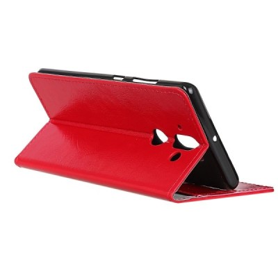 Nokia 8 Sirocco (Nokia 9) atvēramais ādas sarkans maciņš, grāmata (maks) / Vacins.lv