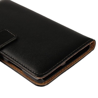 Nokia 8 Sirocco (Nokia 9) atvēramais ādas melns Casual maciņš (maks) / Vacins.lv