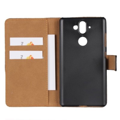 Nokia 8 Sirocco (Nokia 9) atvēramais ādas melns Casual maciņš (maks) / Vacins.lv