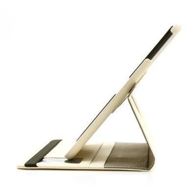 Samsung Galaxy Tab 3 10.1 P5200 (P5210) atvēramais smilšu krāsā ādas futrālis, grozās 360° grādu apjomā / Vacins.lv