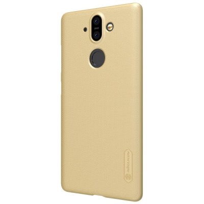 Nillkin Frosted Shield Nokia 8 Sirocco (Nokia 9) zelta plastmasas futrālis + ekrāna aizsargplēve / Vacins.lv