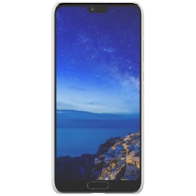 Nillkin Frosted Shield Huawei P20 balts plastmasas futrālis + ekrāna aizsargplēve / Vacins.lv