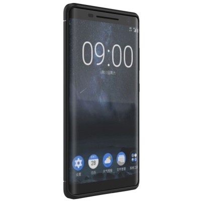 Nokia 8 Sirocco (Nokia 9) „Carbon“ cieta silikona (TPU) melns apvalks / vacins.lv