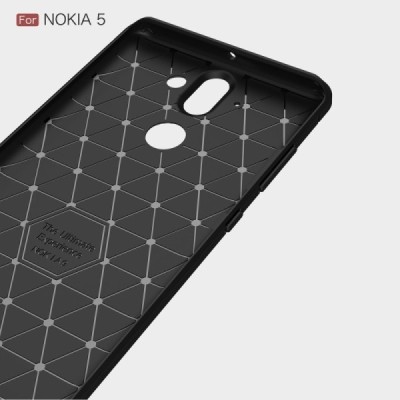 Nokia 8 Sirocco (Nokia 9) „Carbon“ cieta silikona (TPU) melns apvalks / vacins.lv