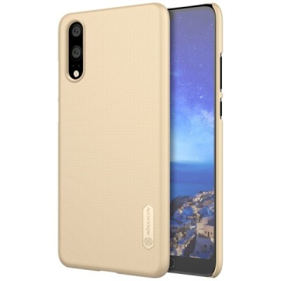 Nillkin Frosted Shield Huawei P20 zelta plastmasas futrālis + ekrāna aizsargplēve / Vacins.lv