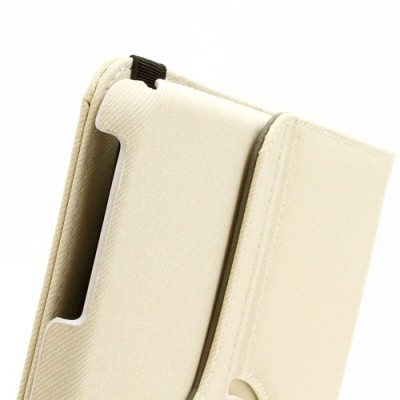 Samsung Galaxy Tab 3 10.1 P5200 (P5210) atvēramais smilšu krāsā ādas futrālis, grozās 360° grādu apjomā / Vacins.lv