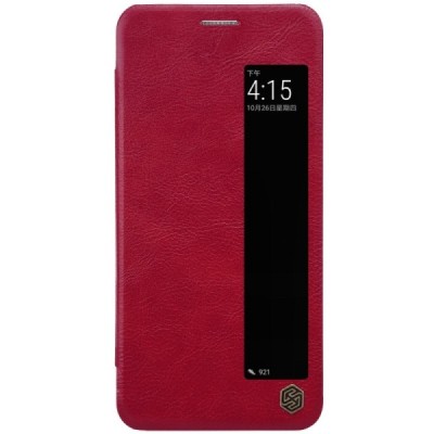 Greznais „Nillkin“ Qin sērijas ādas atvērams sarkans Huawei P20 maciņš / Vacins.lv