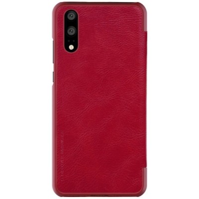 Greznais „Nillkin“ Qin sērijas ādas atvērams sarkans Huawei P20 maciņš / Vacins.lv