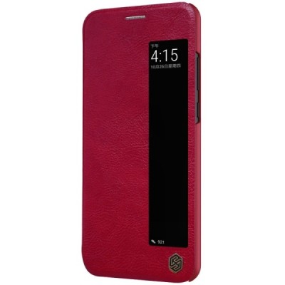 Greznais „Nillkin“ Qin sērijas ādas atvērams sarkans Huawei P20 maciņš / Vacins.lv