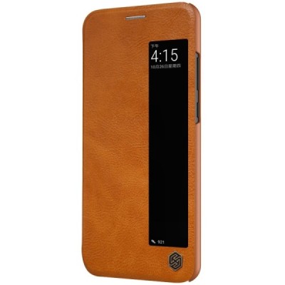 Greznais „Nillkin“ Qin sērijas ādas atvērams brūns Huawei P20 maciņš / Vacins.lv