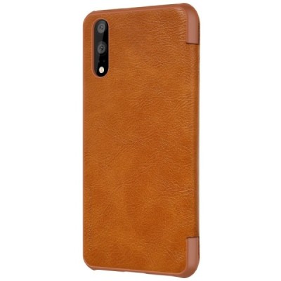 Greznais „Nillkin“ Qin sērijas ādas atvērams brūns Huawei P20 maciņš / Vacins.lv