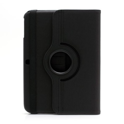 Samsung Galaxy Tab 3 10.1 P5200 atvēramais melns ādas futrālis, grozās 360° grādu apjomā / Vacins.lv