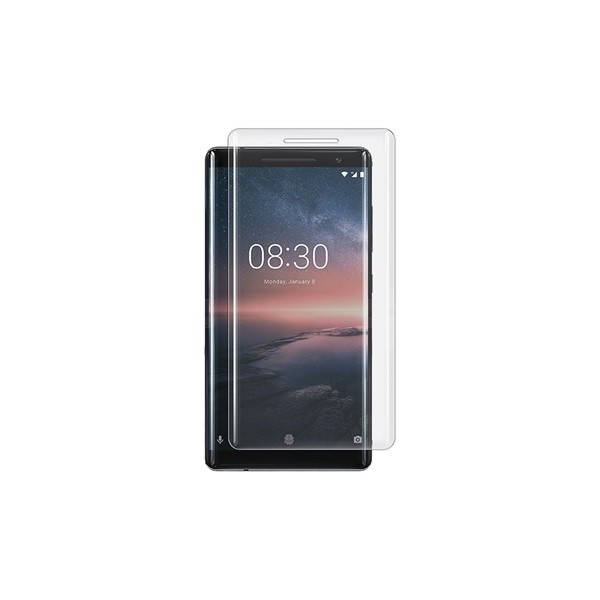 „Calans“ Tempered Glass pilnai dengiantis apsauginis ekrano stiklas 0.2 mm - skaidrus (Nokia 8 Sirocco)