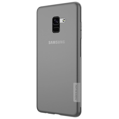 Samsung Galaxy A8 2018 (A530F) Nillkin Nature plonas skaidrus (permatomas) silikoninis TPU pilkas dėklas / Priedai.lt