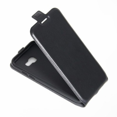 Samsung Galaxy A5 2017 (A520) vertikāli atvēramais ādas melns maciņš (maks) / Vacins.lv