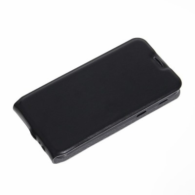 Samsung Galaxy A5 2017 (A520) vertikāli atvēramais ādas melns maciņš (maks) / Vacins.lv